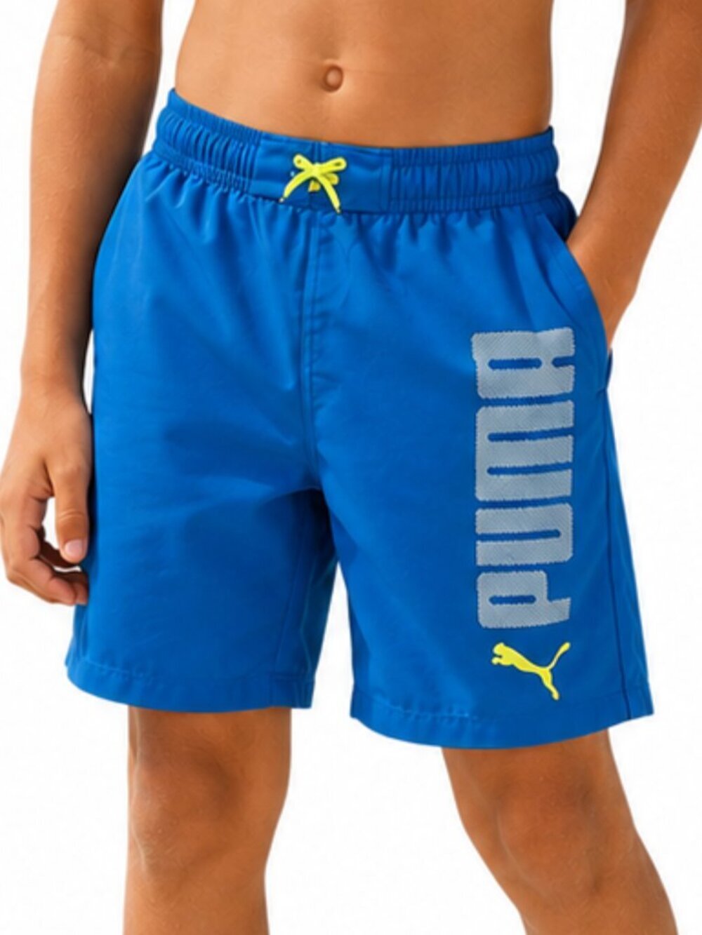 PUMA Boys Swim Trunks Board Shorts Turquoise Blue NWT Youth M 10-12